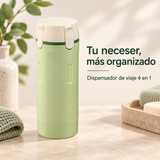 Dispensador de viaje 4 en 1 con etiquetas